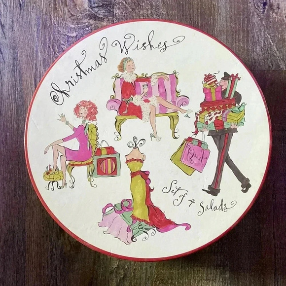 Christmas Wishes |  Set of 4 salad plates - Picture 1 of 3